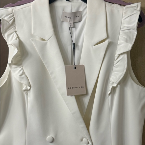 Adelyn Rae Cream Sleeveless Ruffle Mini Dress - Picture 2 of 7